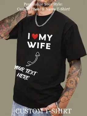 1-Piece Custom Men's Printed Image Digital Printing Short Sleeve Letters Suitable For All Seasons Comfortable Fashion Dynamic Men's Tops