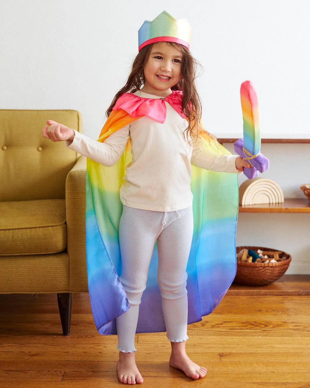 100% Silk Capes for Dress - Rainbow
