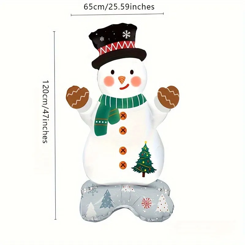 1pc/2pcs Christmas Extra-large Snowman Aluminum Film Balloons, Christmas Party Decoration Supplies, Christmas Balloon Decoration, Outdoor Atmosphere Decoration, Christmas Decoration