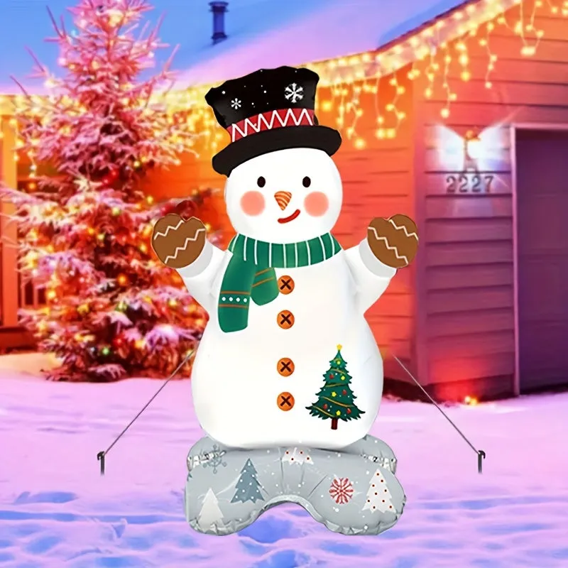 1pc/2pcs Christmas Extra-large Snowman Aluminum Film Balloons, Christmas Party Decoration Supplies, Christmas Balloon Decoration, Outdoor Atmosphere Decoration, Christmas Decoration
