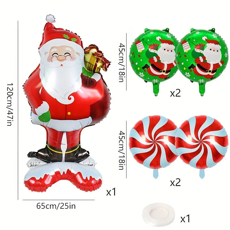 1pc/2pcs Christmas Extra-large Snowman Aluminum Film Balloons, Christmas Party Decoration Supplies, Christmas Balloon Decoration, Outdoor Atmosphere Decoration, Christmas Decoration