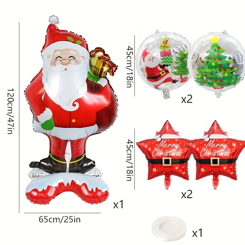 1pc/2pcs Christmas Extra-large Snowman Aluminum Film Balloons, Christmas Party Decoration Supplies, Christmas Balloon Decoration, Outdoor Atmosphere Decoration, Christmas Decoration