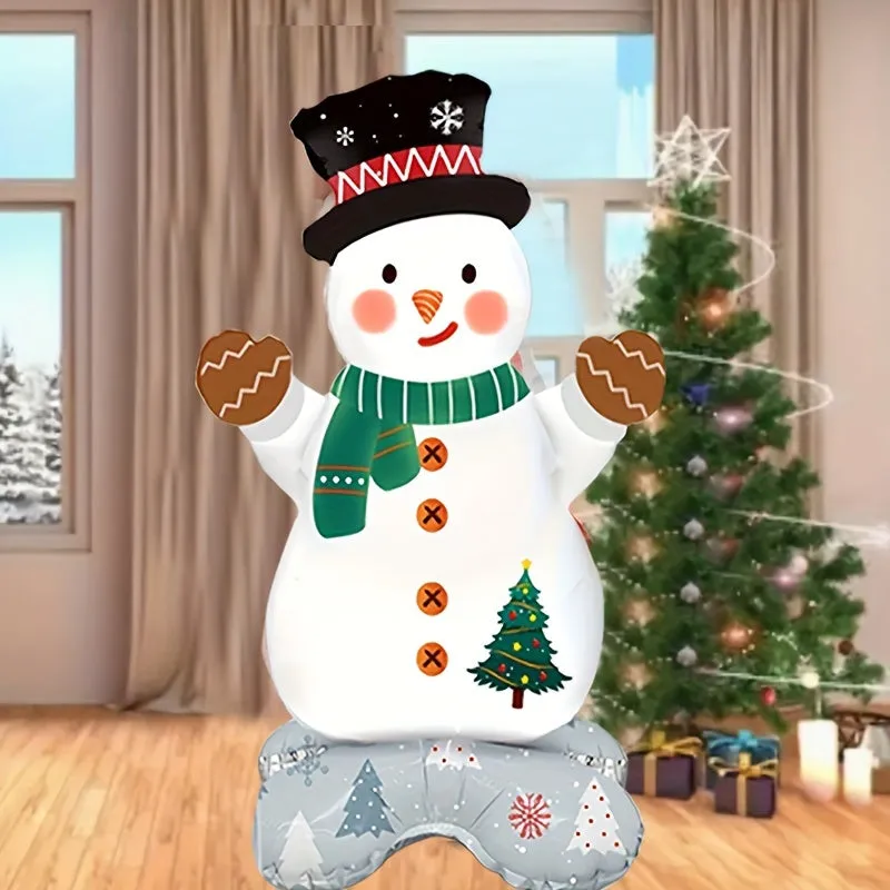 1pc/2pcs Christmas Extra-large Snowman Aluminum Film Balloons, Christmas Party Decoration Supplies, Christmas Balloon Decoration, Outdoor Atmosphere Decoration, Christmas Decoration