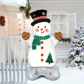 1pc/2pcs Christmas Extra-large Snowman Aluminum Film Balloons, Christmas Party Decoration Supplies, Christmas Balloon Decoration, Outdoor Atmosphere Decoration, Christmas Decoration