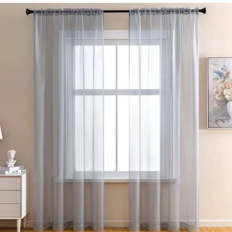 1pcs/set Pure Colour Sheer Voile Window Treatment With Rod Pocket Curtain Panels Suitable For Use In Kitchens, Bedrooms, And Living Rooms (white 52x84)