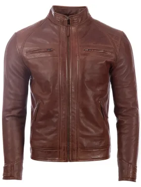 44T9 Men's Biker Jacket - Cocoa