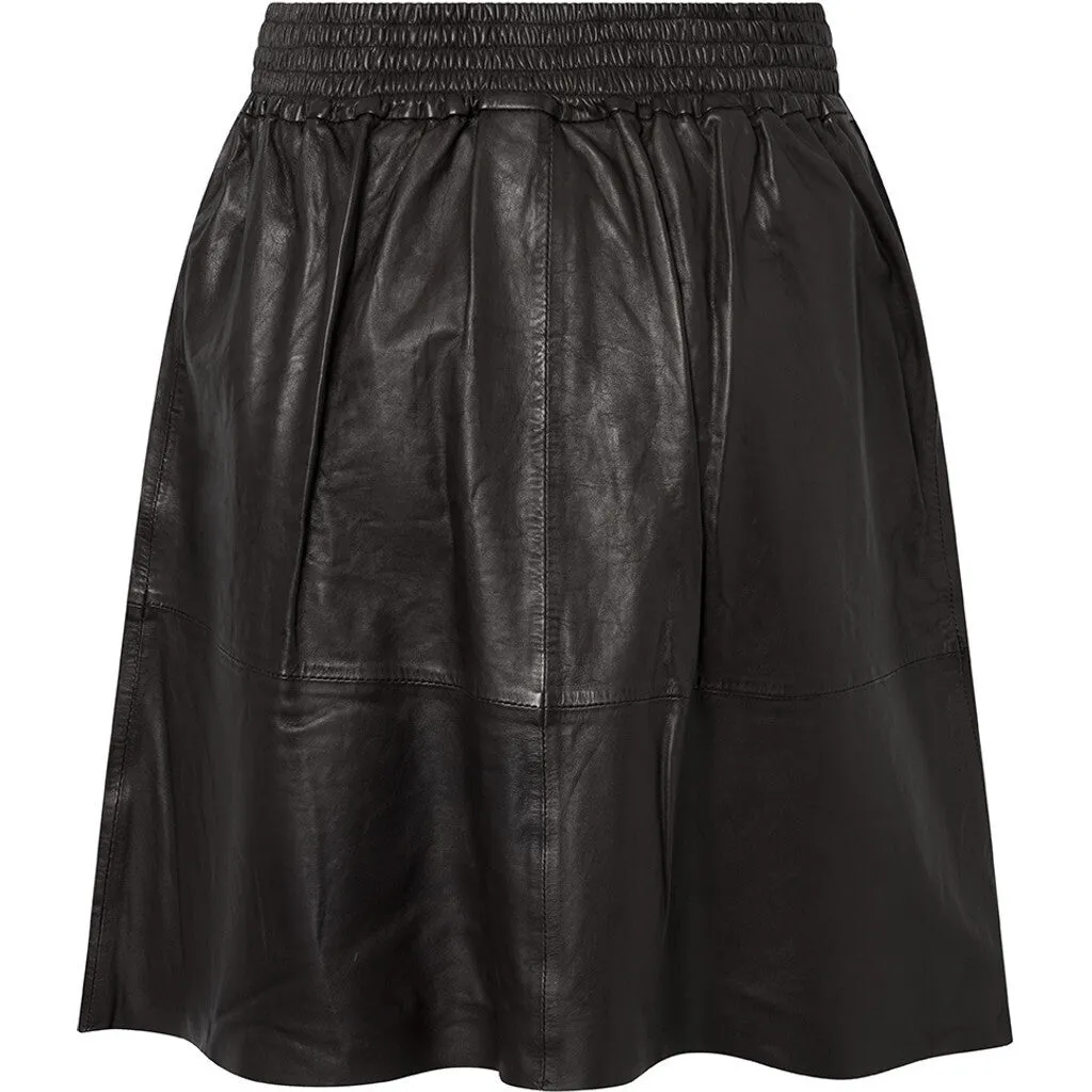 A-shape Doria skirt in soft leather quality / 51130 - Chocolate