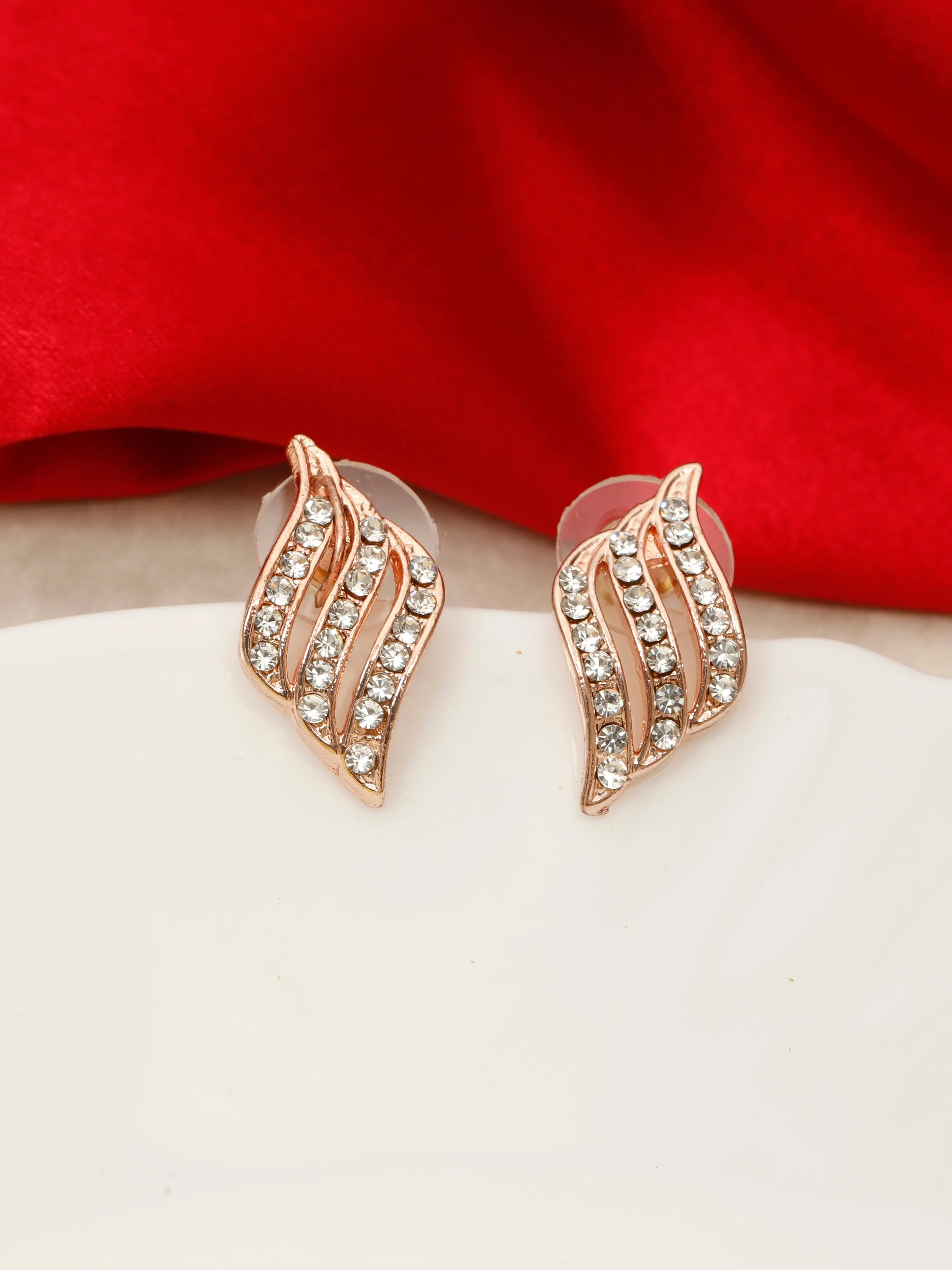 Beauty Rose Gold Stud Earrings