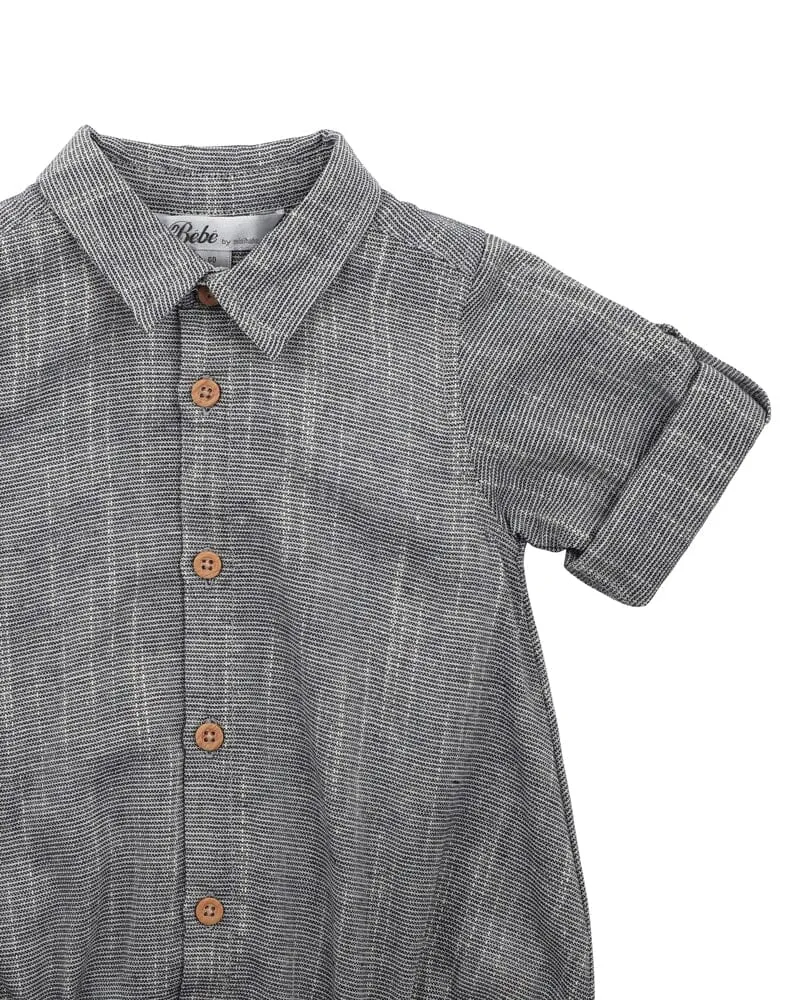 Bebe - Liam Shirt Bodysuit Navy Stripe