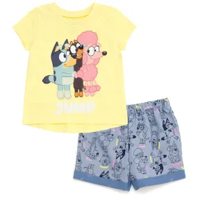 Bluey T-Shirt and Chambray Shorts Outfit Set