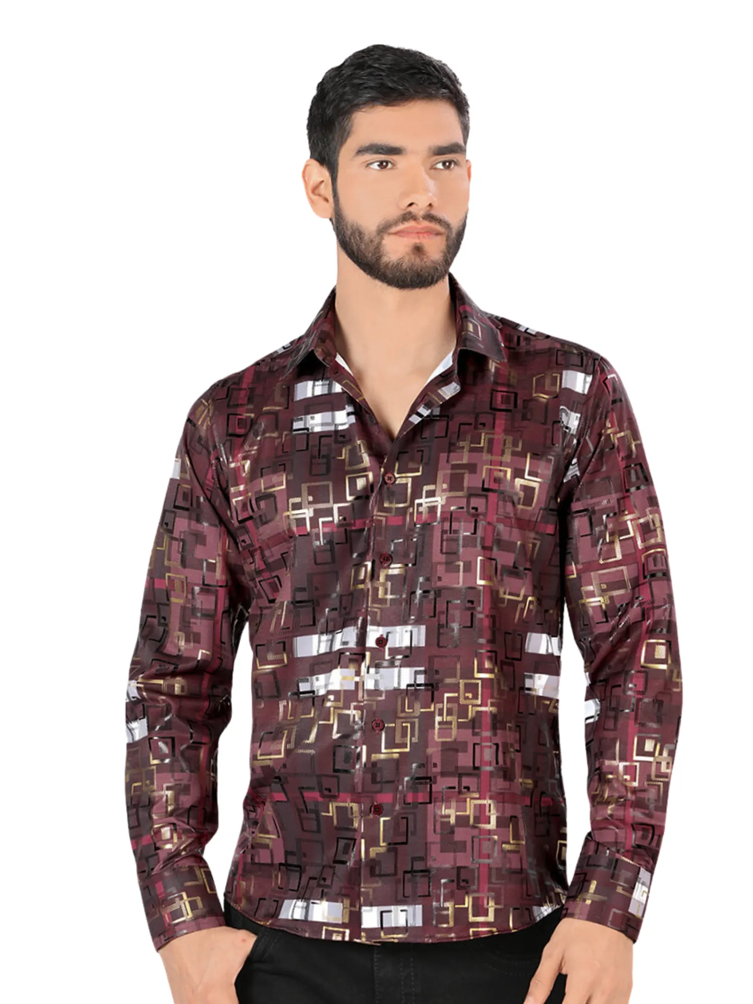 Camisa Casual Manga Larga Estampada para Hombre 'Montero' - ID: 0803
