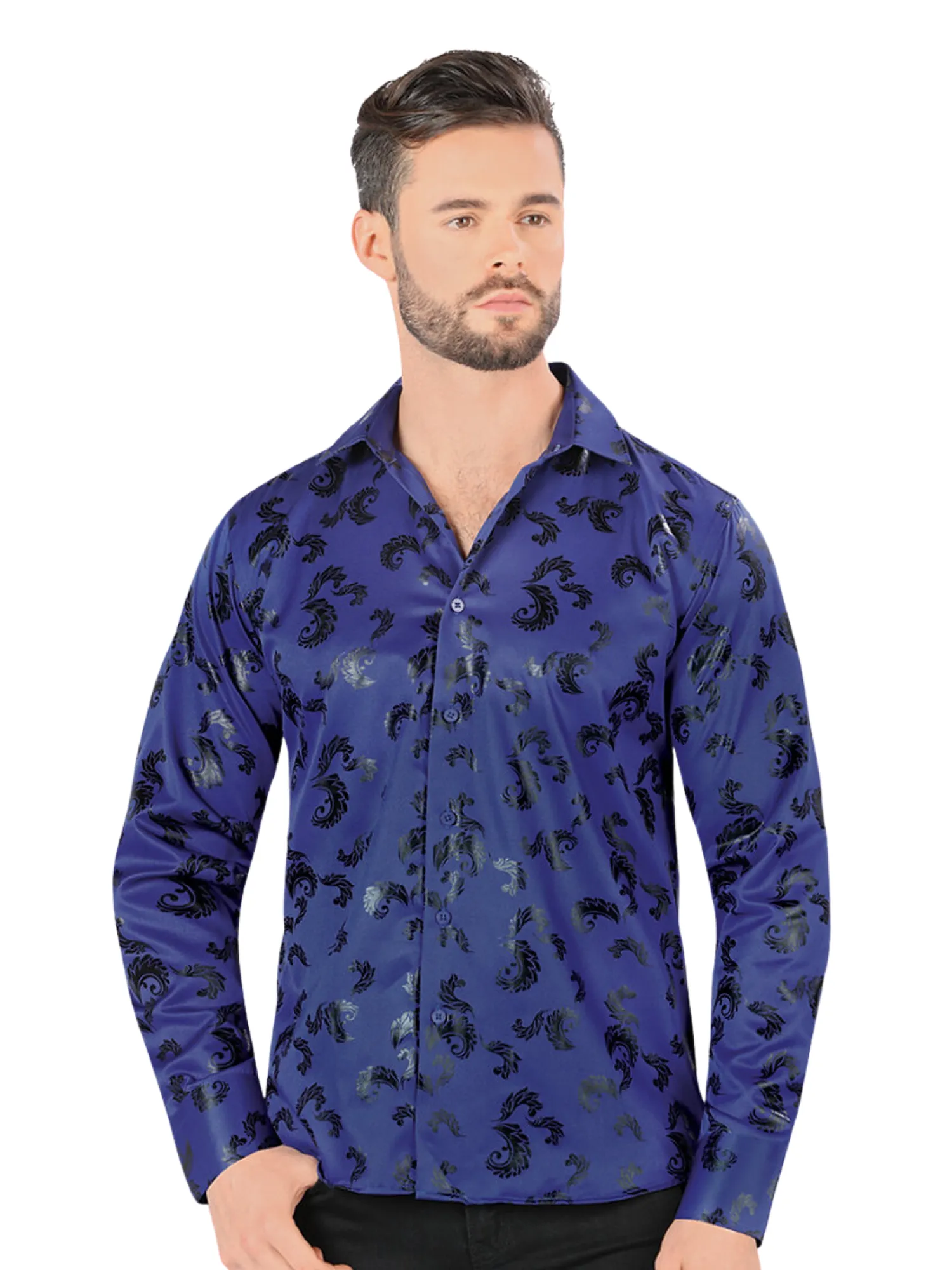 Camisa Casual Manga Larga Estampada para Hombre 'Montero' - ID: 0806