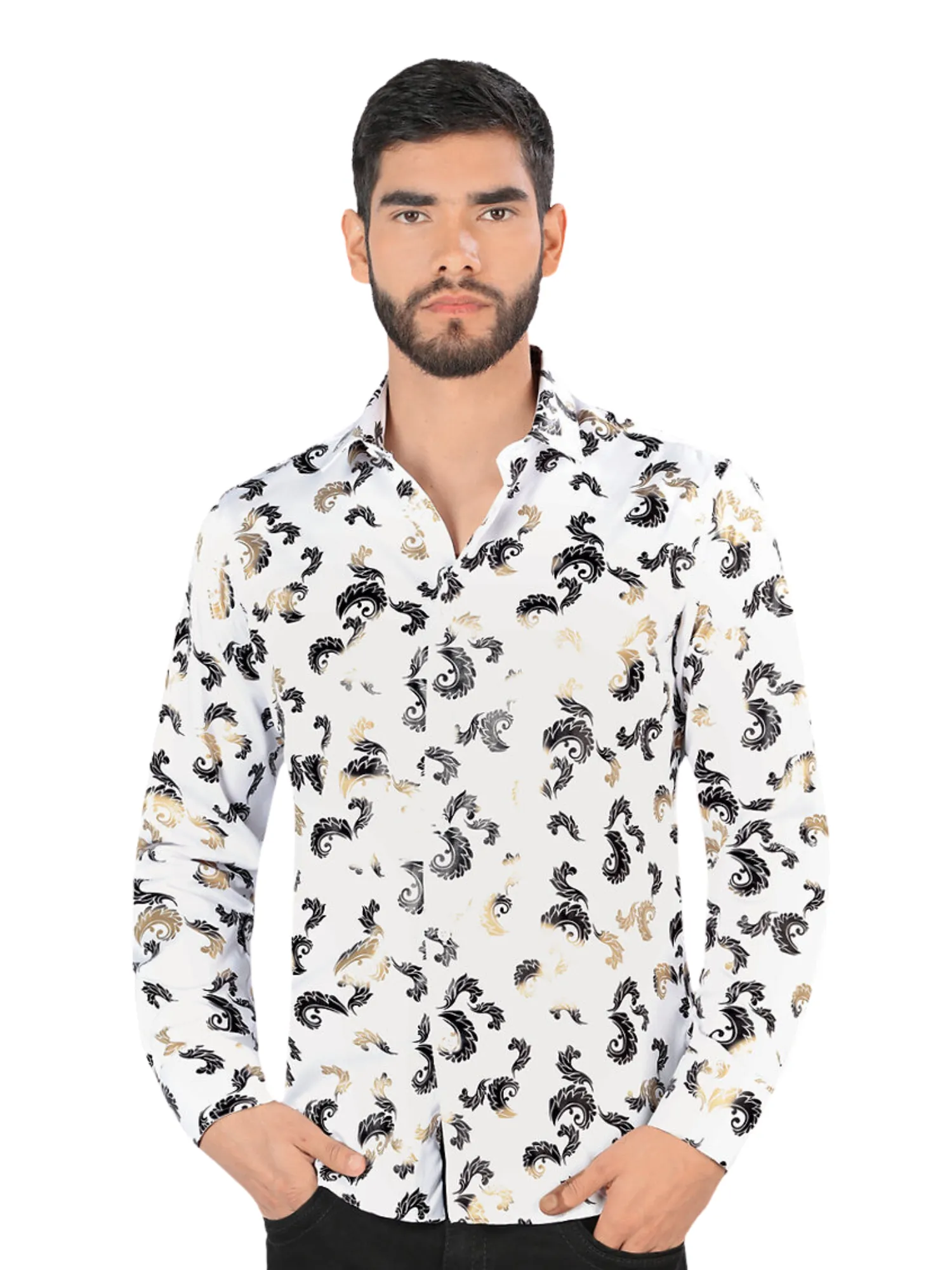 Camisa Casual Manga Larga Estampada para Hombre 'Montero' - ID: 0806