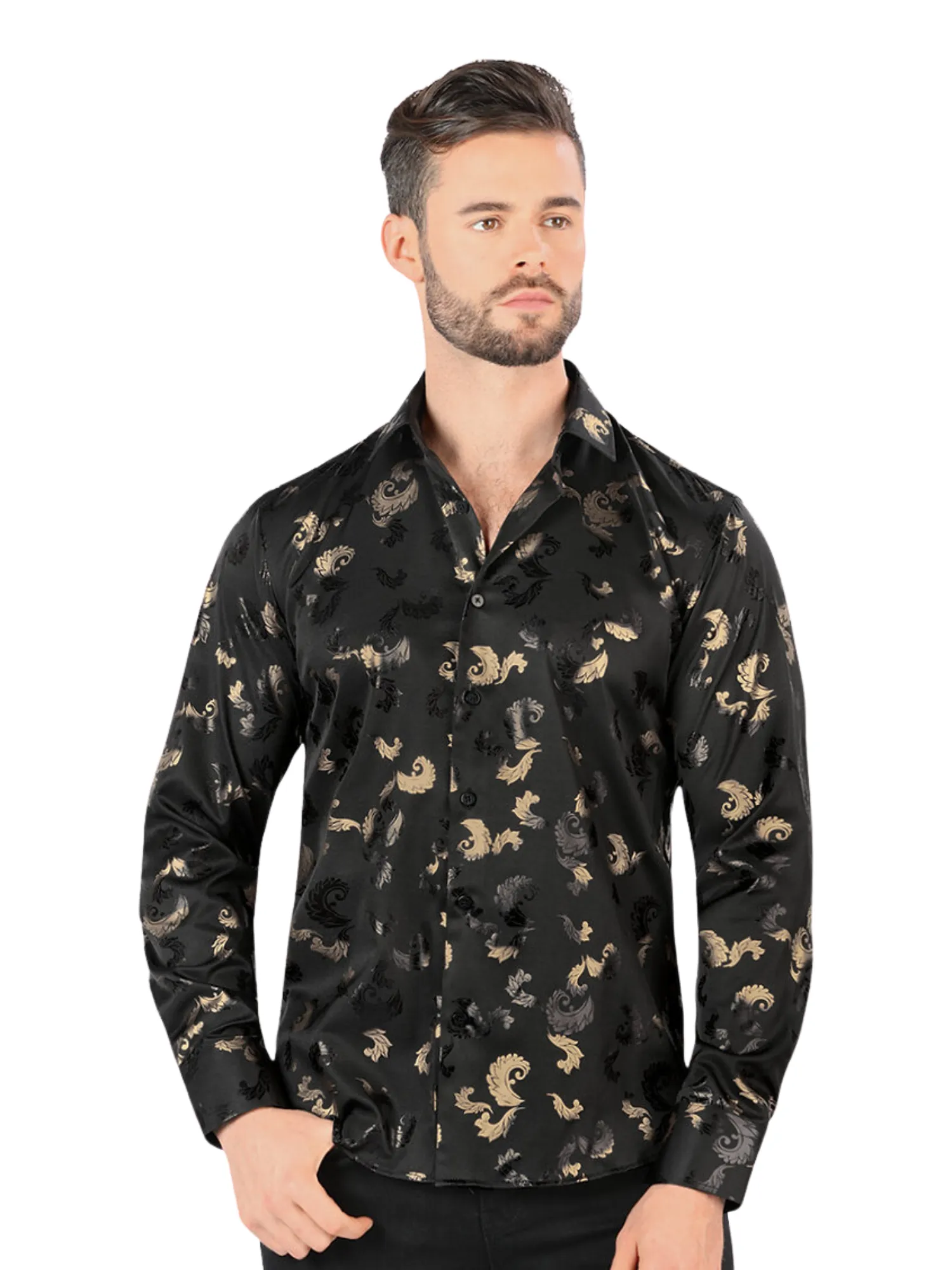 Camisa Casual Manga Larga Estampada para Hombre 'Montero' - ID: 0806