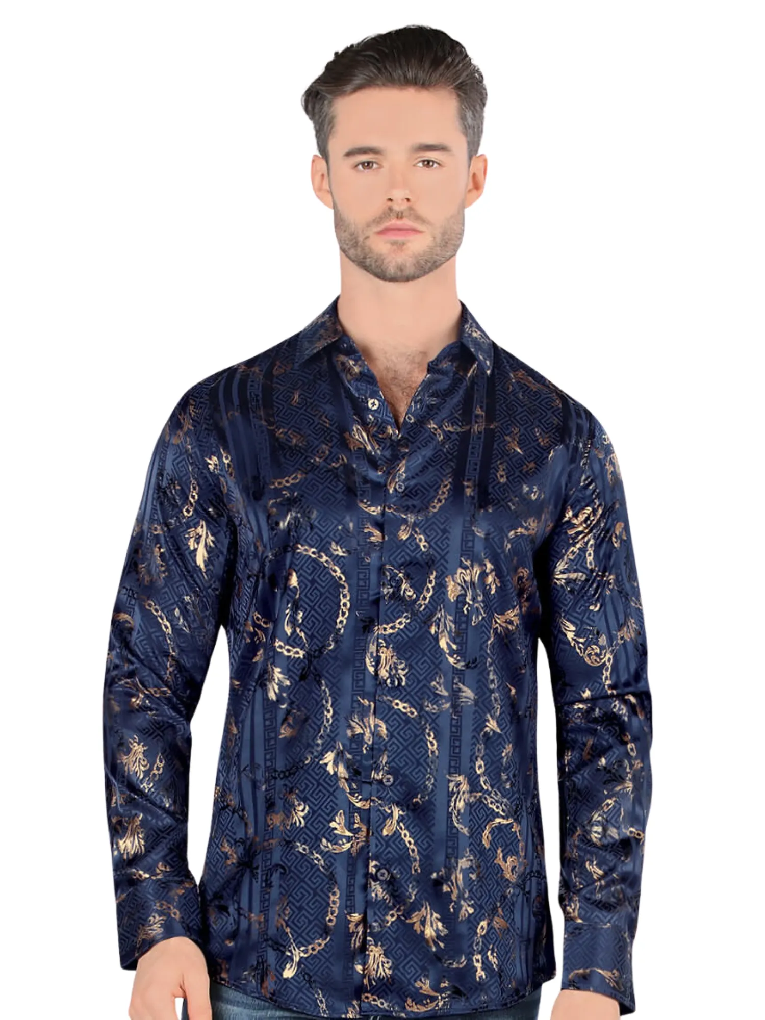 Camisa Casual Manga Larga Estampada para Hombre 'Montero' - ID: 3303