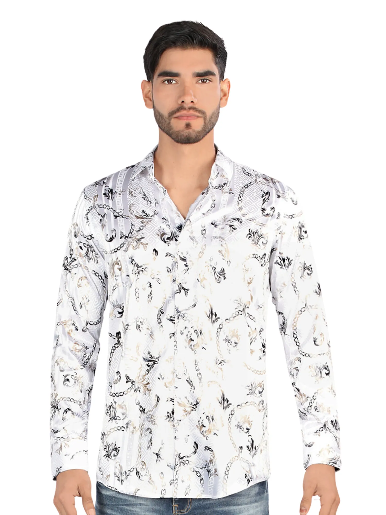 Camisa Casual Manga Larga Estampada para Hombre 'Montero' - ID: 3303