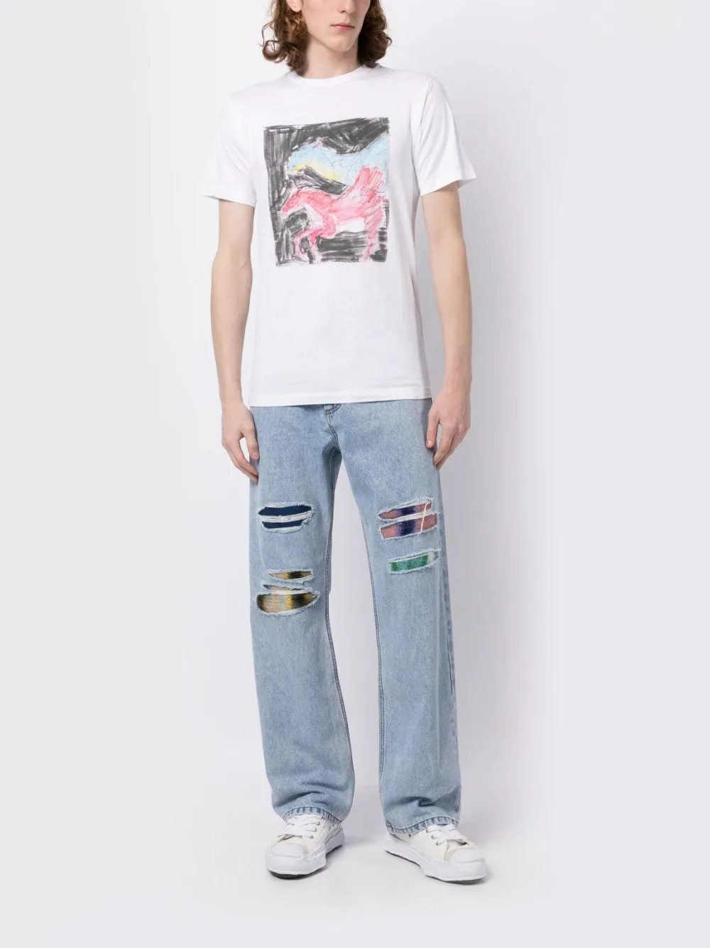 Cartoon-Print Crew-Neck T-Shirt