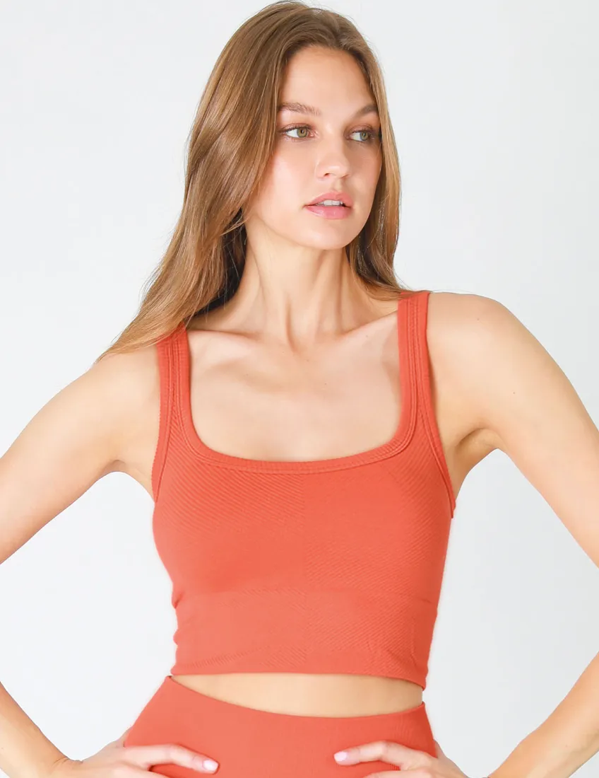 Chevron Ribbed Crop Top