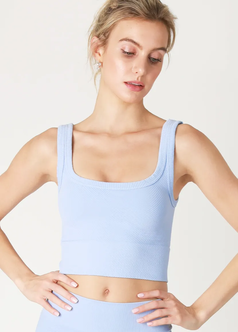 Chevron Ribbed Crop Top
