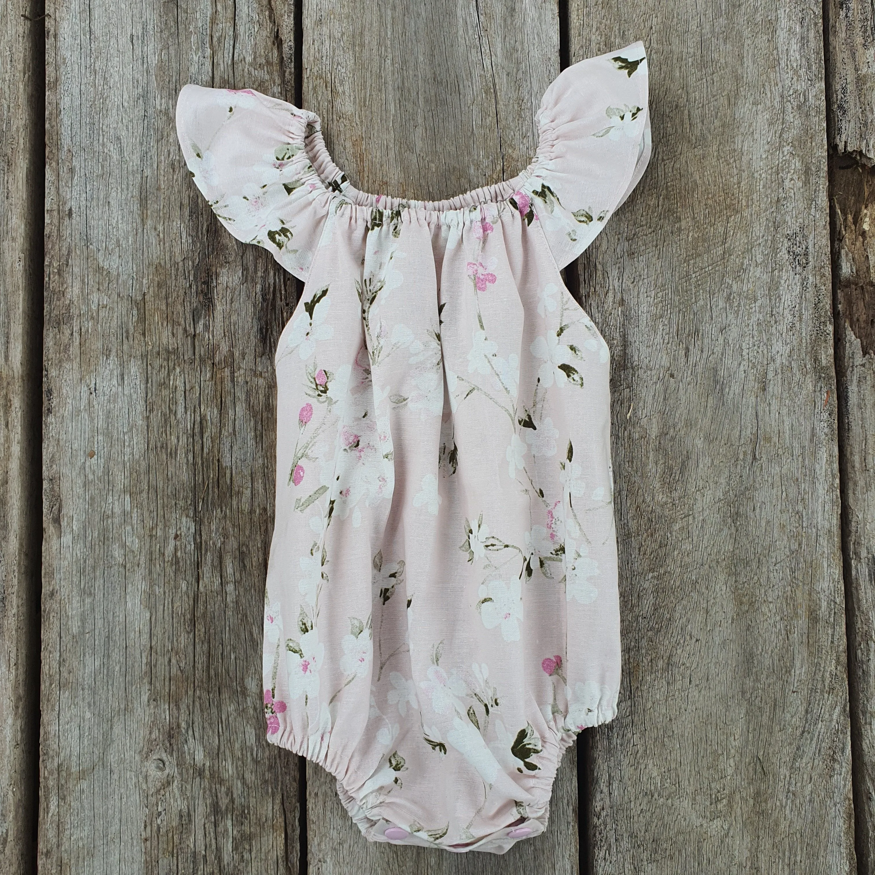 Classic Linen Bodysuit - Cherry Blossom