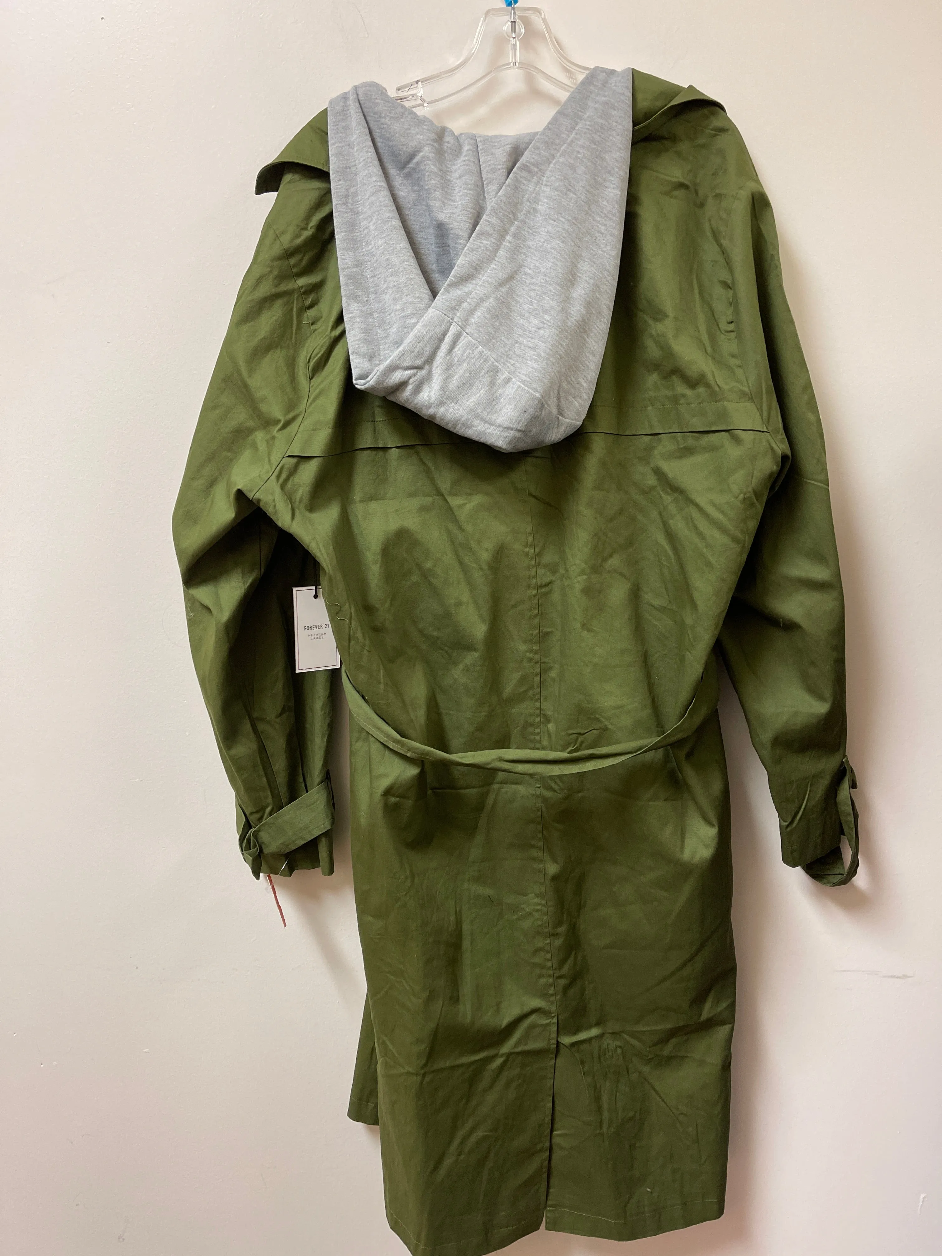 Coat Trench Coat By Forever 21 In Green, Size: 3x