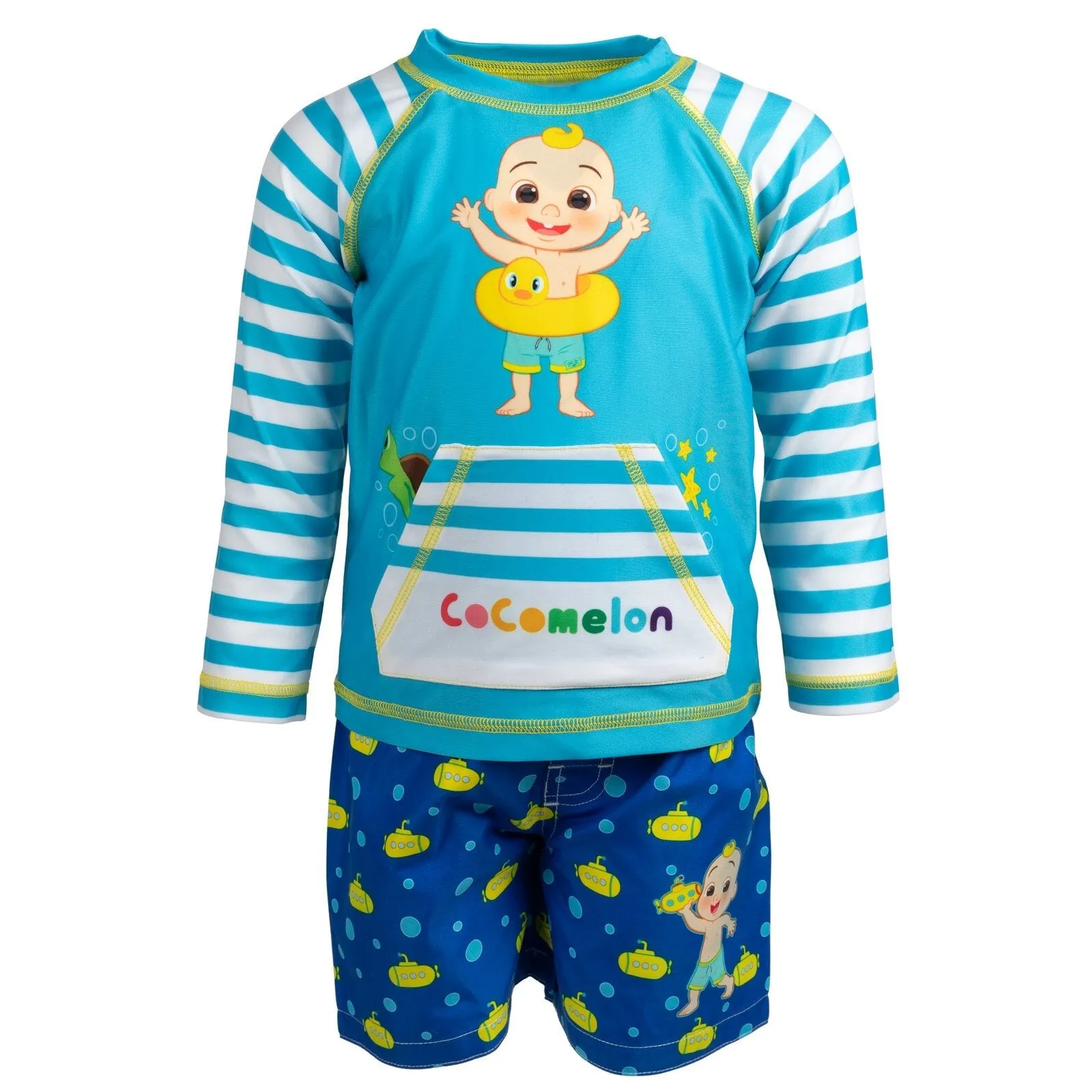 CoComelon JJ Rash Guard and Swim Trunks Outfit Set