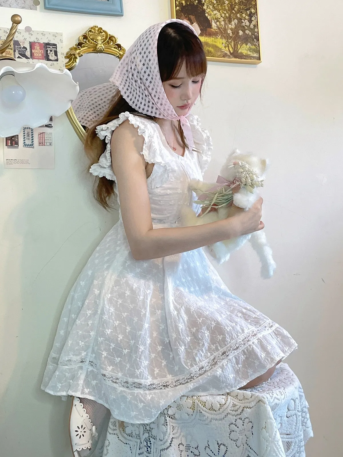 Cottage Angel Cotton Mini Dress