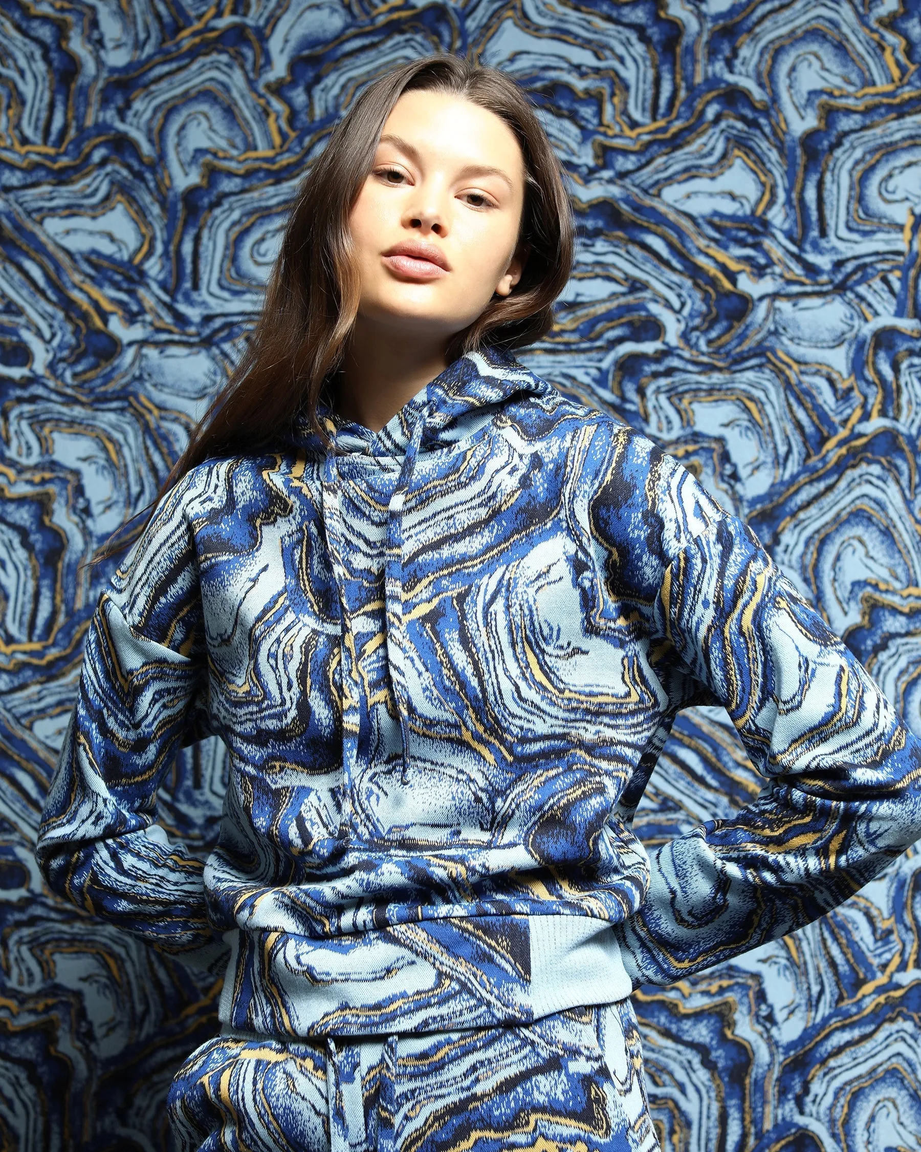 Crystal Azurite Hyper Reality Knit Hoodie (FINAL SALE)