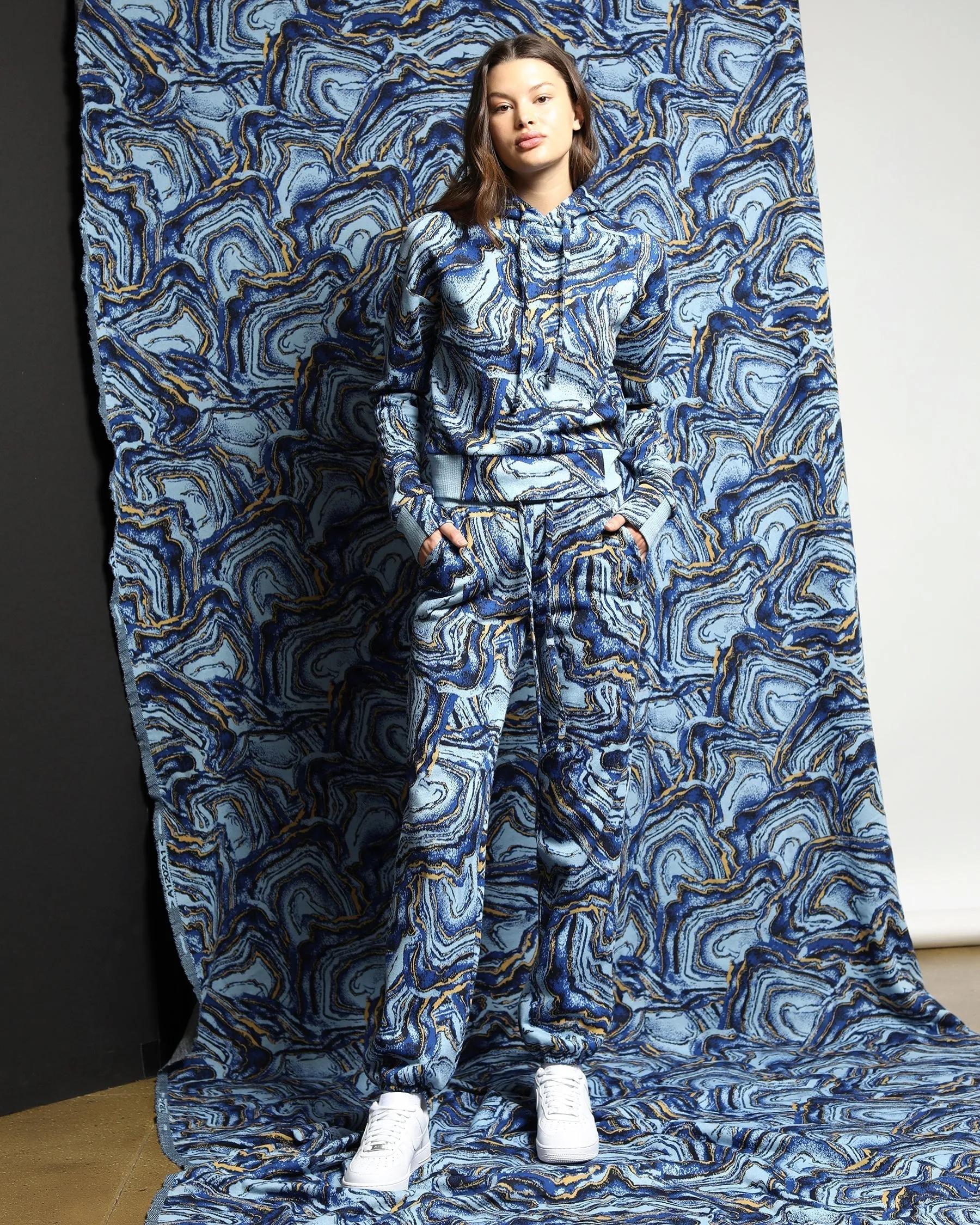 Crystal Azurite Hyper Reality Knit Hoodie (FINAL SALE)