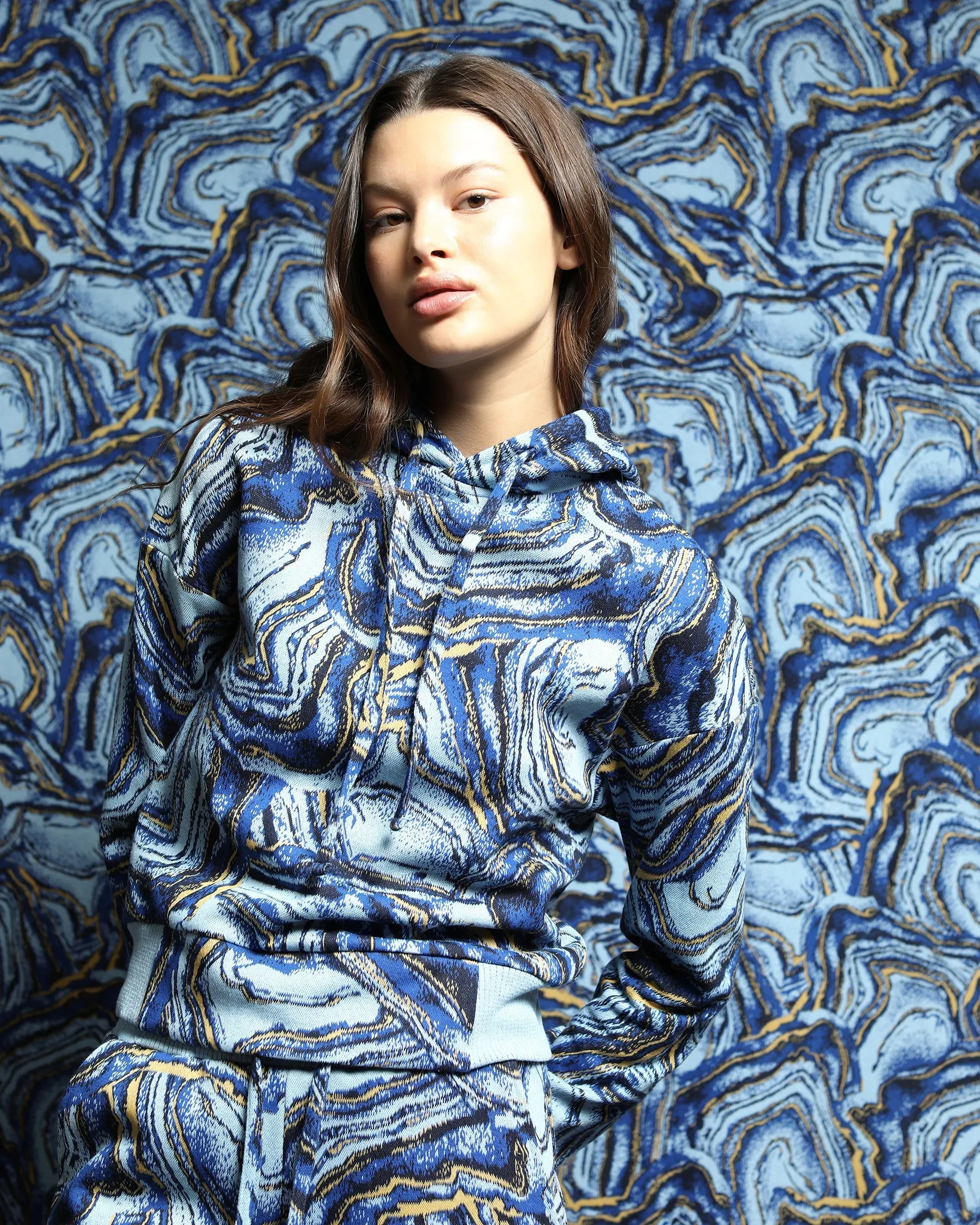Crystal Azurite Hyper Reality Knit Hoodie (FINAL SALE)