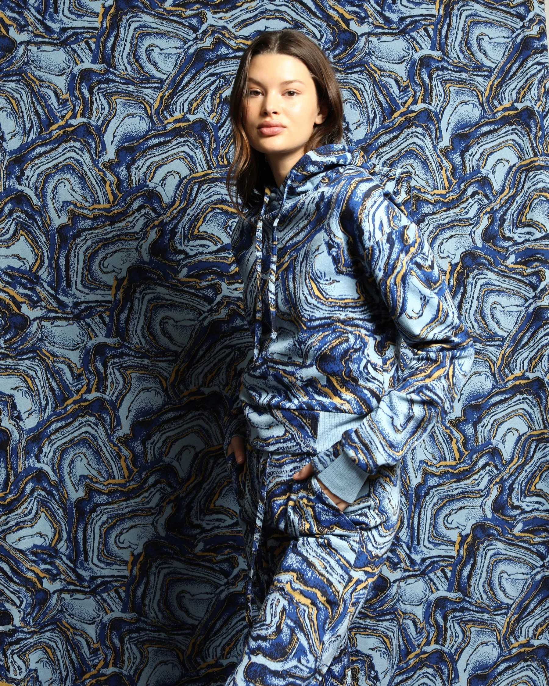 Crystal Azurite Hyper Reality Knit Hoodie (FINAL SALE)