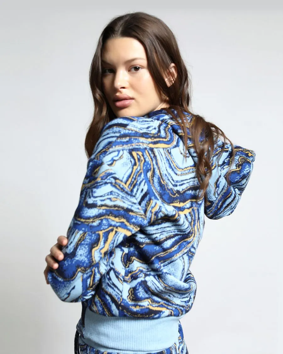 Crystal Azurite Hyper Reality Knit Hoodie (FINAL SALE)