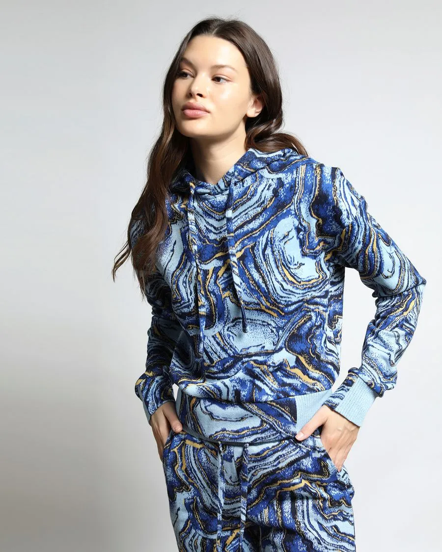 Crystal Azurite Hyper Reality Knit Hoodie (FINAL SALE)