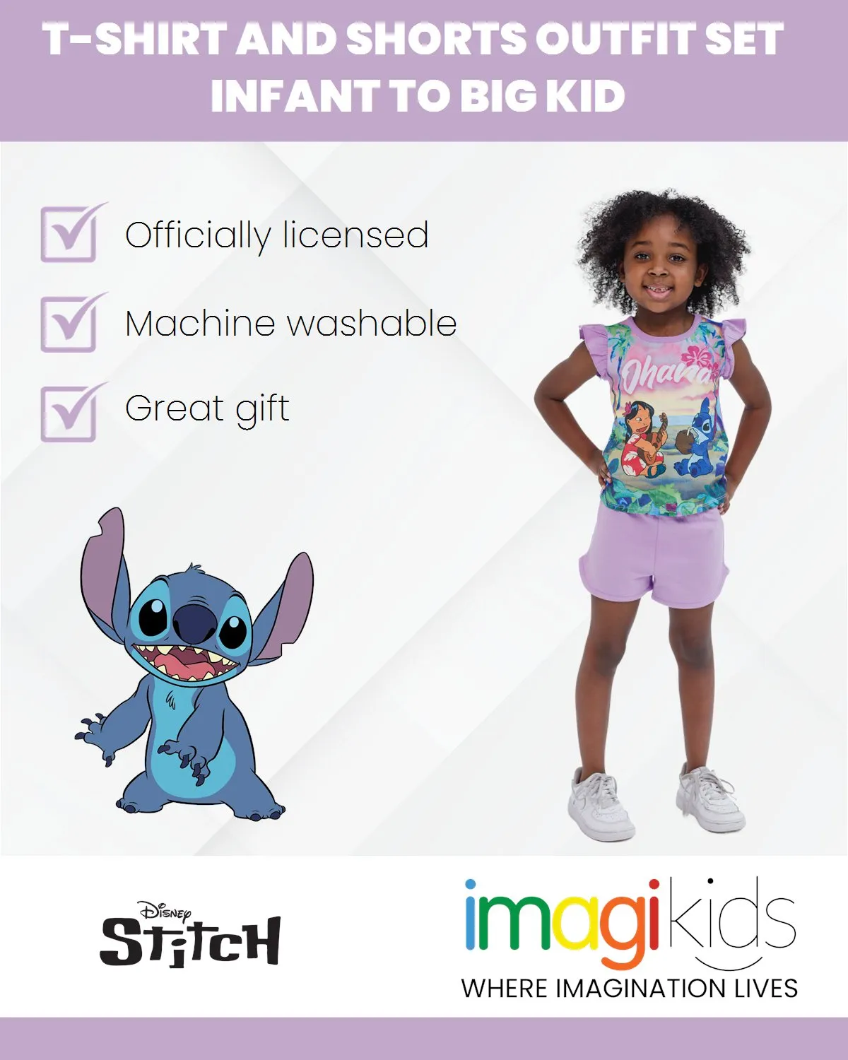 Disney Lilo & Stitch T-Shirt and French Terry Shorts Outfit Set