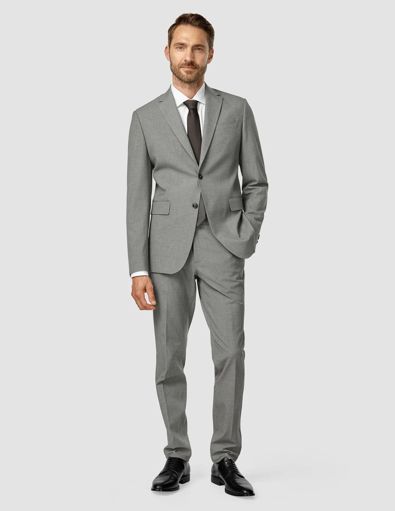 Essential Suit Pants Regular Dark Grey Melange
