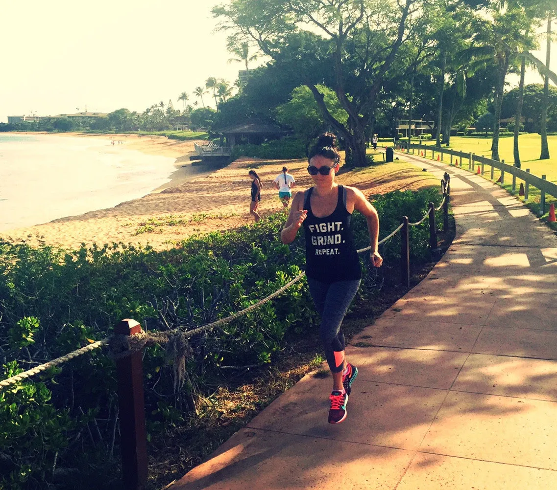 FIGHT. GRIND. REPEAT. Women's Racerback Tank Top - Black