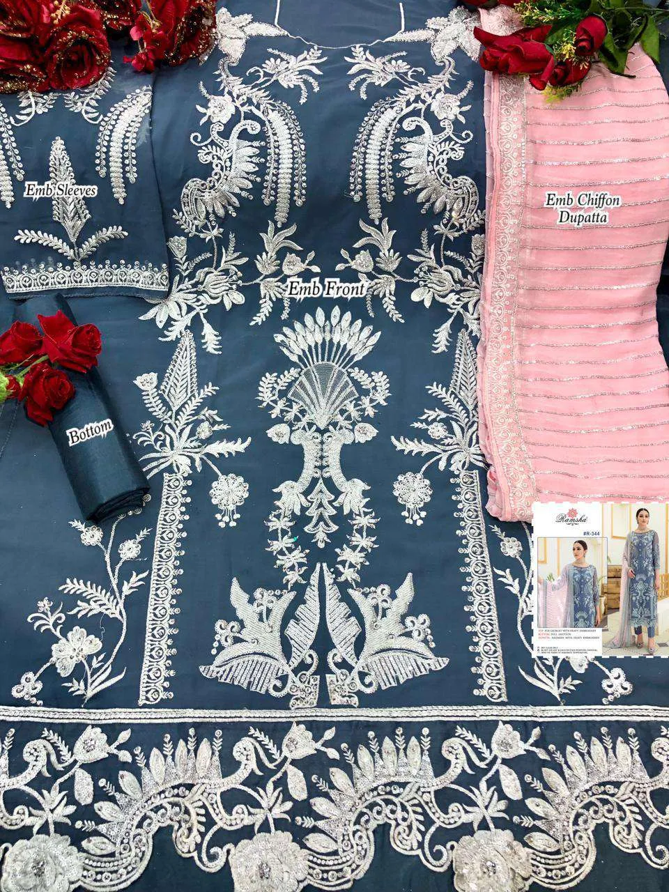 Georgette Designer Heavy Embroidered Pakistani Style Suit