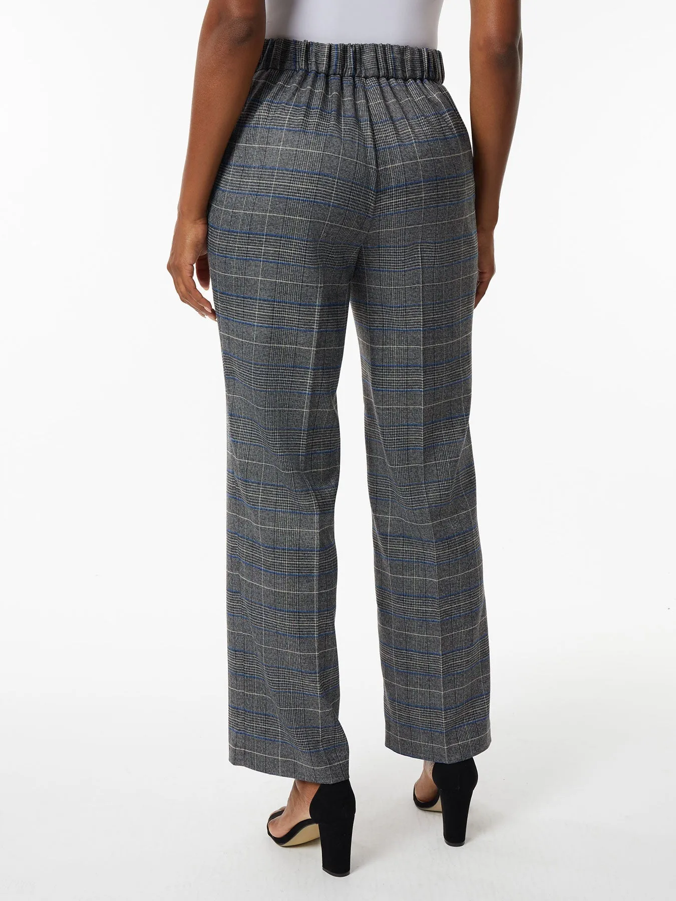 Glein Plaid Pull-On Elastic Back Pants