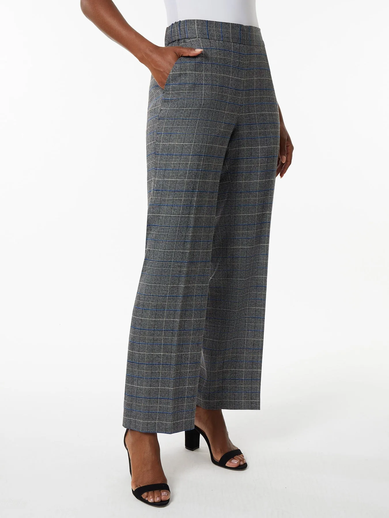 Glein Plaid Pull-On Elastic Back Pants