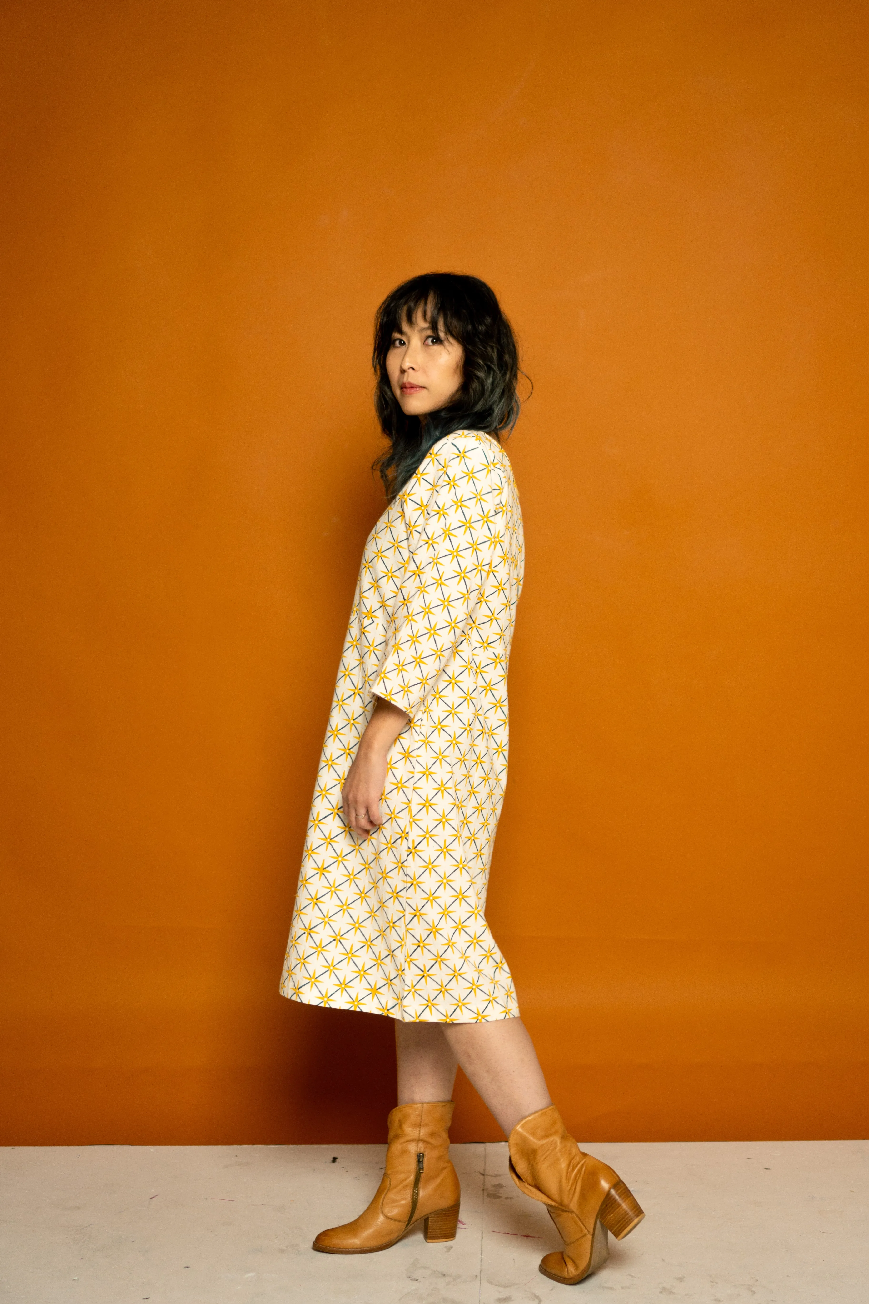 Half Sleeve Dress - Star Print