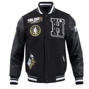 2024 NBA All-Star Mens Black Rib Wool Varsity Jacket - HBCU Edition