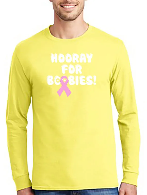 Hooray for Boobies Pink Ribbon T-Shirt Breast Cancer Awareness
