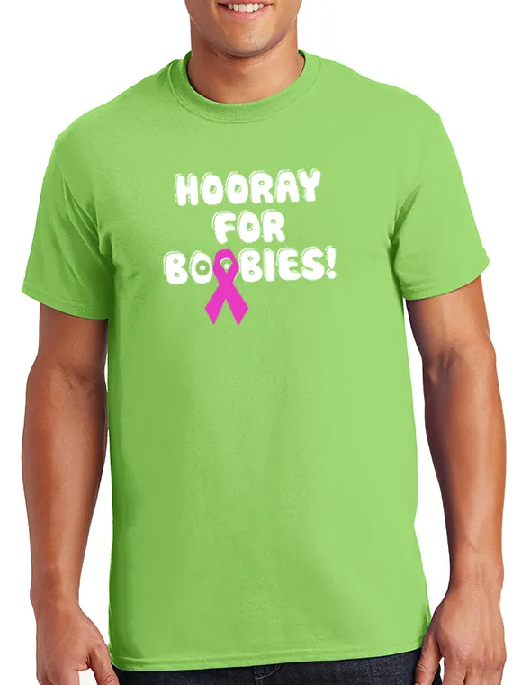 Hooray for Boobies Pink Ribbon T-Shirt Breast Cancer Awareness