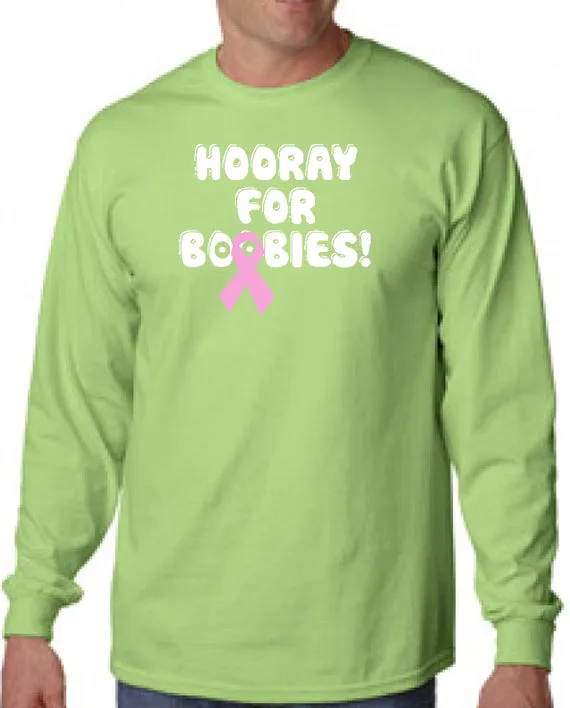 Hooray for Boobies Pink Ribbon T-Shirt Breast Cancer Awareness