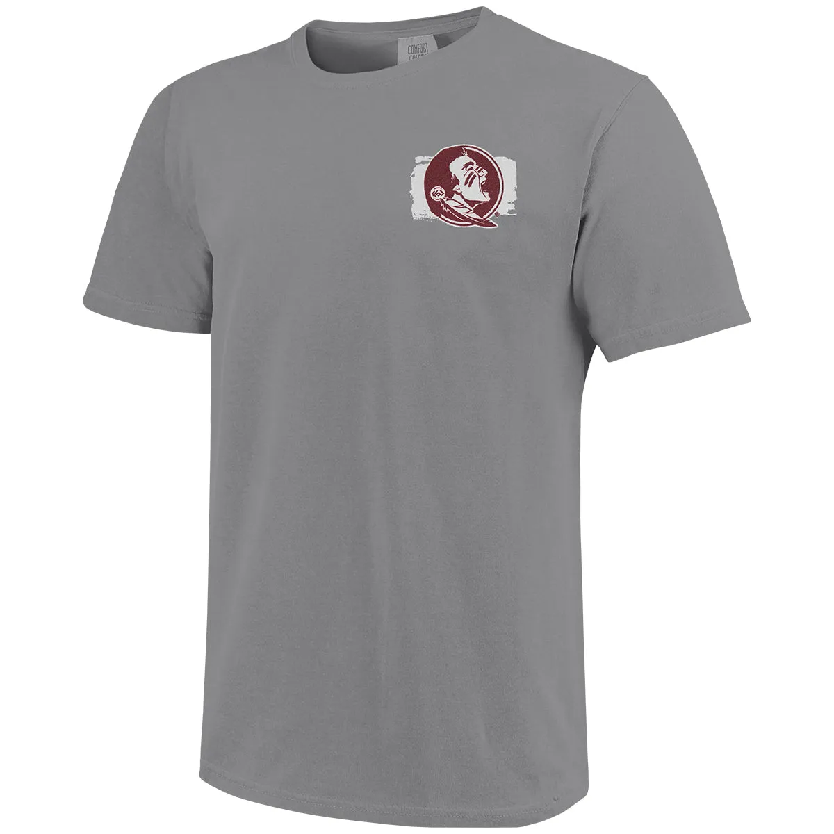 Image One Comfort Colors Adult/Unisex Florida State Seminoles Osceola/Renegade Design Short Sleeve T-shirt - Grey