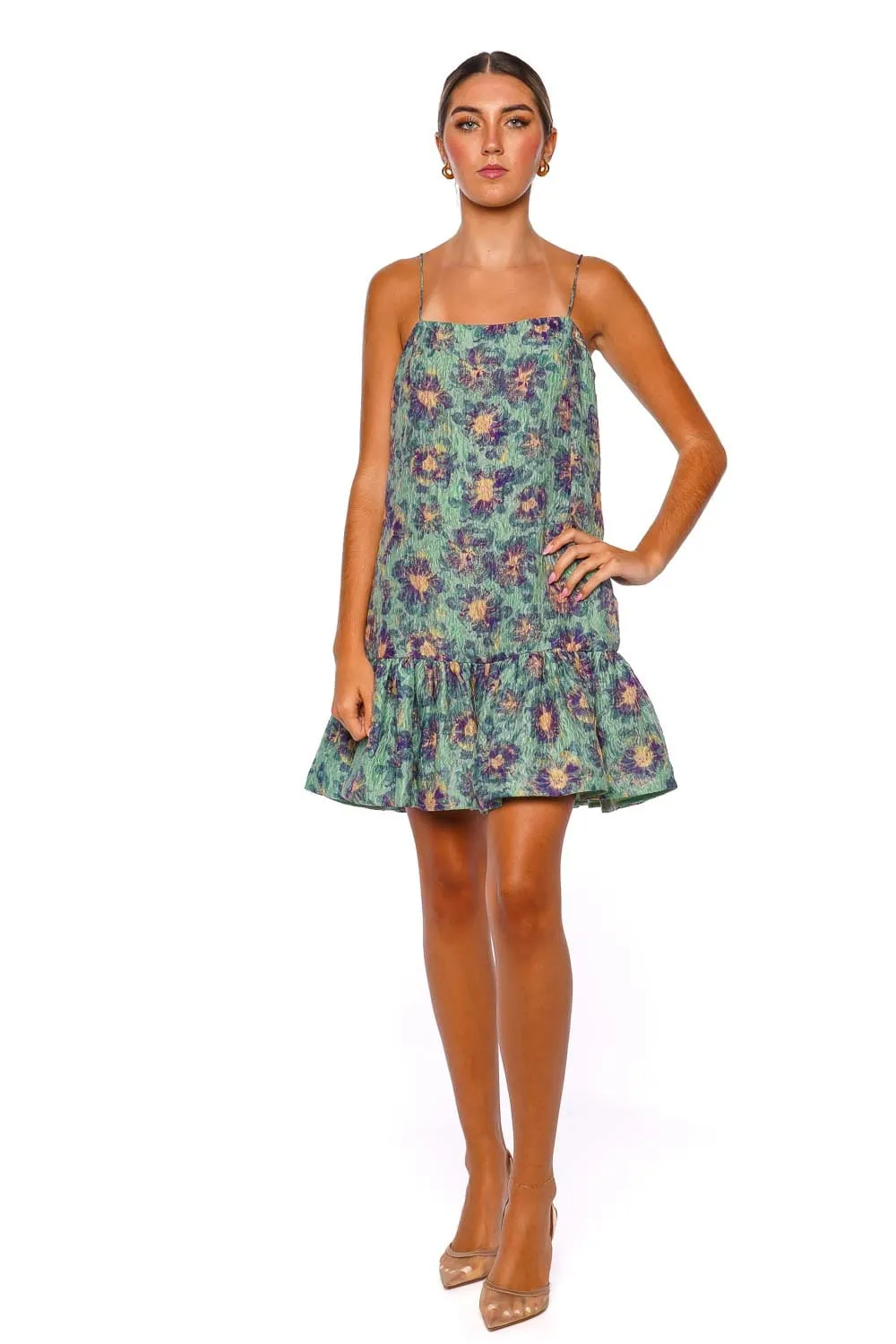 Iris Seaglass Ruffled Mini Dress