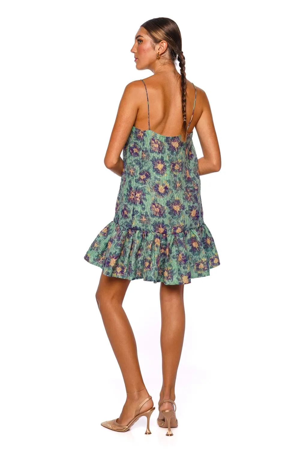 Iris Seaglass Ruffled Mini Dress