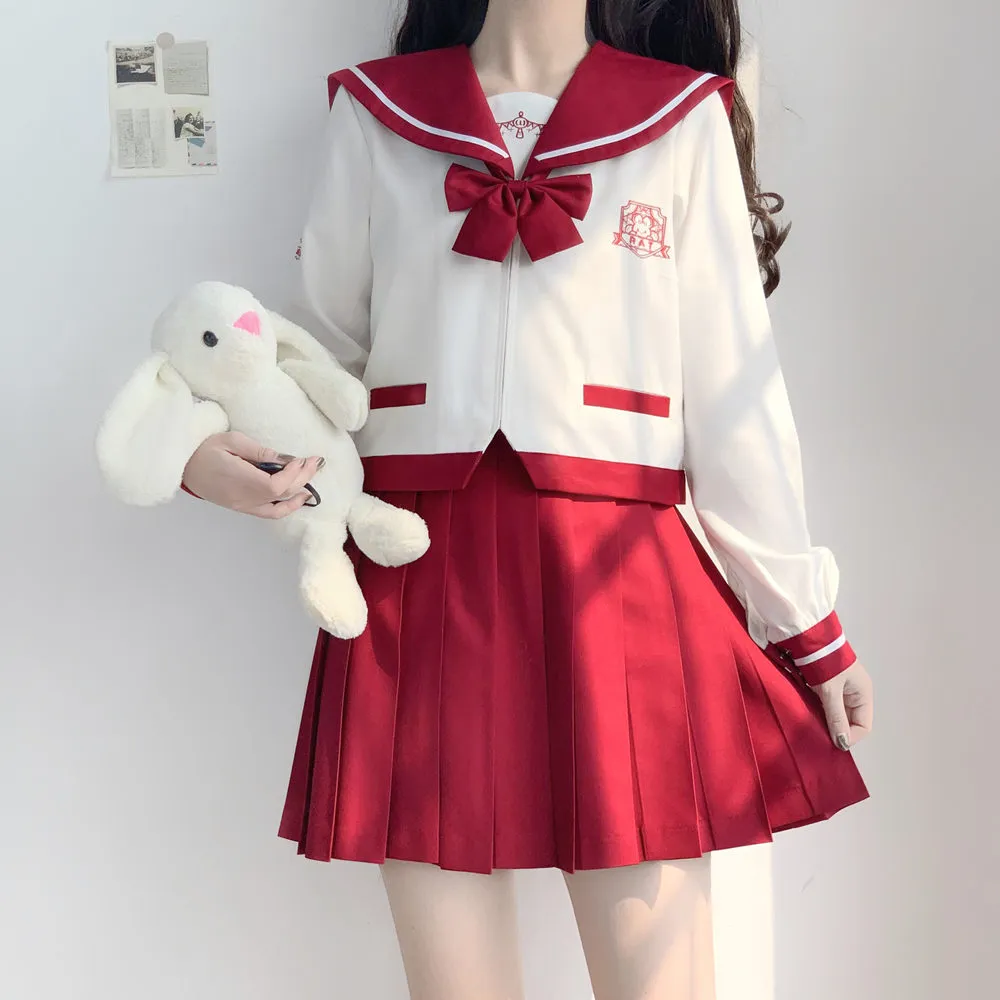 Japanese Red JK Sailor Suit skirt Set