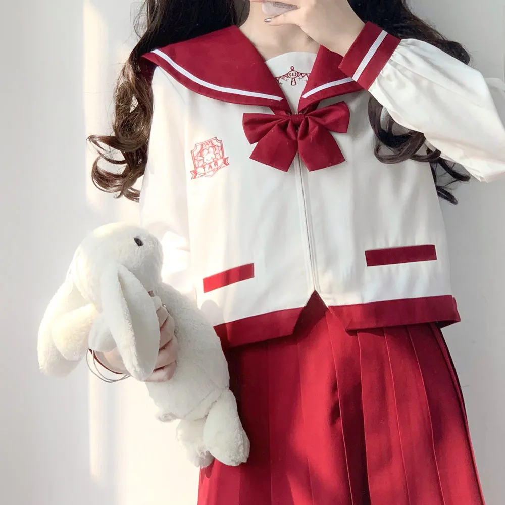 Japanese Red JK Sailor Suit skirt Set