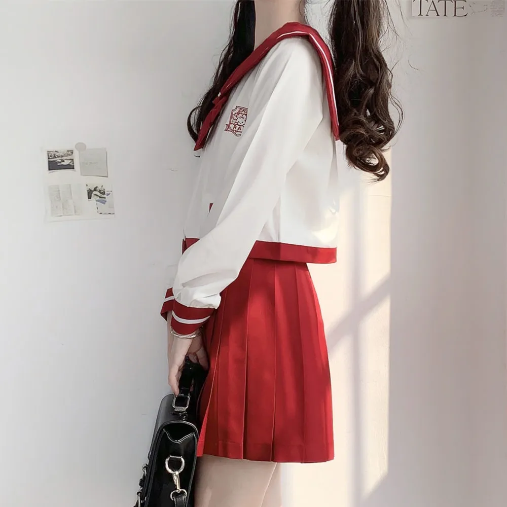 Japanese Red JK Sailor Suit skirt Set